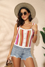 Load image into Gallery viewer, Patchwork contrast knitwear sleek loose slip small tank top for women