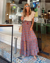 Load image into Gallery viewer, Summer street style women's print long skirt ruffled skirt skirt