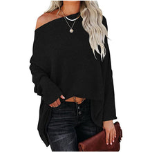 Load image into Gallery viewer, New knitted bat long-sleeved solid color top women&#39;s