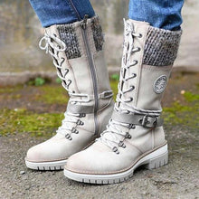 Load image into Gallery viewer, Mid-high women&#39;s boots autumn and winter new style slope with thick with wool stitching Martin boots