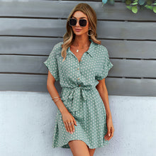 Load image into Gallery viewer, Polka-dot nipped-in dress summer A-line dress