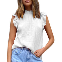 Load image into Gallery viewer, Solid color splicing sleeveless top fashion casual chiffon T-shirt vest