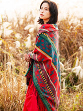 Load image into Gallery viewer, Ethnic wind scarf female Tibetan Spring and Autumn towel outside the cloak air conditioning shawl