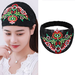 Women's fashion trends in hairband ethnic headdress embroidered hair accessories