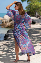 Load image into Gallery viewer, Quick-dry strip cardigan with floral border for holiday beach bikini top