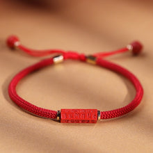 Load image into Gallery viewer, Potala Palace cinnabar bracelet with six words of truth bracelet