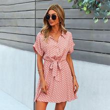 Load image into Gallery viewer, Polka-dot nipped-in dress summer A-line dress