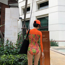 Load image into Gallery viewer, Diving suit female sunscreen jellyfish suit snorkeling surfing long-sleeved one-piece swimsuit