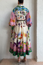 Load image into Gallery viewer, New Retro French Palace Style Pleated Super Pendulum Printed Long Sleeve Loose Dress