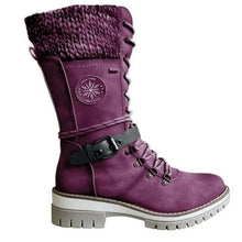 Load image into Gallery viewer, Mid-high women&#39;s boots autumn and winter new style slope with thick with wool stitching Martin boots