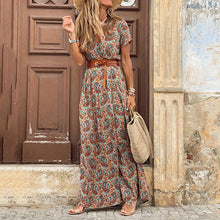 Load image into Gallery viewer, Summer New Dress Bohemian Short Sleeve Printed Dress