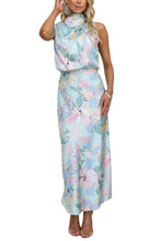 Load image into Gallery viewer, Summer New Light Mature Style Sleeveless Lace Printed Satin Dress