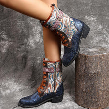 Load image into Gallery viewer, Ethnic style ladies mid-tube fashion Martin boots