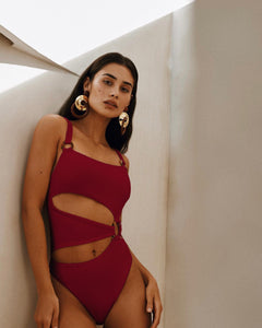 women's solid color bikini one piece slim swimsuit