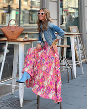Load image into Gallery viewer, Summer street style women's print long skirt ruffled skirt skirt