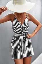 Load image into Gallery viewer, Sexy V-neck striped slipper jumpsuit woman