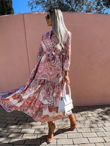 Women's Spring New V-neck Long Sleeve Floppy Dress