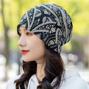 Pullover hat ethnic style bag head hat pile hat dual-purpose bib