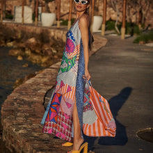 Load image into Gallery viewer, Hot Selling New Print V-neck Strap Dress Seaside Beach Skirt