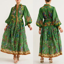 Load image into Gallery viewer, New Autumn Printed Cardigan with Large Swing and Long Sleeved Dress for Women