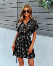 Load image into Gallery viewer, Polka-dot nipped-in dress summer A-line dress