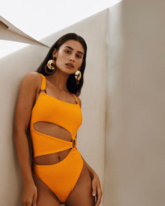 women's solid color bikini one piece slim swimsuit