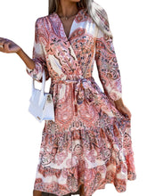 Load image into Gallery viewer, Women&#39;s Spring New V-neck Long Sleeve Floppy Dress