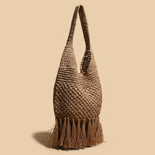 Load image into Gallery viewer, Tassel straw bag woven bag rattan shoulder bag new cross-border beach bag women