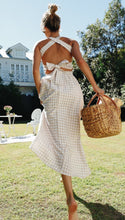 Load image into Gallery viewer, Dress Plaid Bandage Fashion Thin Waist Dress