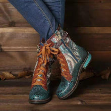 Load image into Gallery viewer, Ethnic style ladies mid-tube fashion Martin boots
