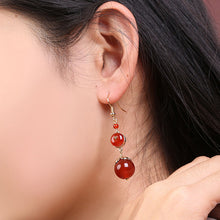 Load image into Gallery viewer, Red Agate Vintage Tibetan Earrings