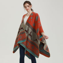 Load image into Gallery viewer, Faux cashmere split shawl stylish thermal scarf Christmas gift double-sided thick shawl