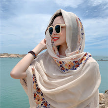 Load image into Gallery viewer, Ethnic summer sun protection desert tourism shawl seaside beach scarf thin holiday scarf shawl red female.