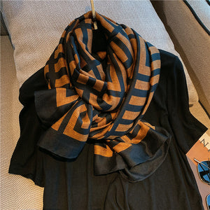 Winter warm scarves women's dual-purpose scarves Spring and Autumn Joker  sunscreen cotton and linen shawl.