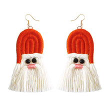 Load image into Gallery viewer, Christmas Earrings female creative cartoon christmas Bohemian tassel woven handmade earrings