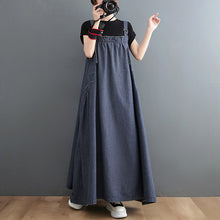 Load image into Gallery viewer, Spring/Summer New Loose Slim denim Slim Strap Long Dress Large Swing Dress