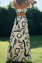 Load image into Gallery viewer, Summer New Bubble Sleeve Top Hollow Large Swing Long Dress Split Skirt Set