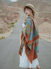 Load image into Gallery viewer, Thickened Autumn and Winter Scarf Versatile Retro Ethnic Warm Shawl  Cloak