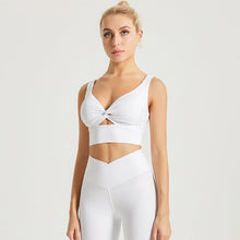 Load image into Gallery viewer, Bow Sports Bra Bra Nude High Elastic Solid Color Yoga Fitness Underwear Women