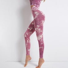 Load image into Gallery viewer, Seamless Yoga Pants women&#39;s tie dyed printed high waist hip lifting sports running fitness Pants Large tights