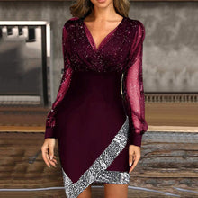 Load image into Gallery viewer, Mesh stitching sexy dress women