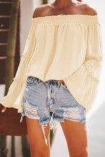 Load image into Gallery viewer, Long sleeve flared chiffon strapless neck openwork blouse