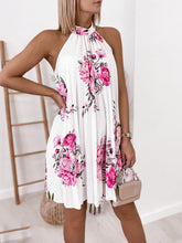 Load image into Gallery viewer, Summer Hot Style Sleeveless Printed Pleated Dress