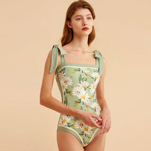 Load image into Gallery viewer, Double fabric vintage print swimsuit one-piece swimsuit women