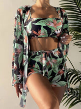 Load image into Gallery viewer, Swimsuit women&#39;s split three-piece set high waist long sleeve boxers bikini