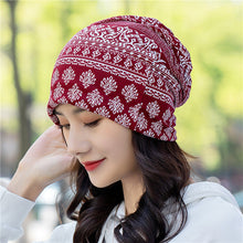 Load image into Gallery viewer, Pullover hat ethnic style bag head hat pile hat dual-purpose bib