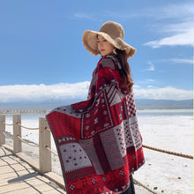 Load image into Gallery viewer, Split thick fashion Tibetan shawl Scarf