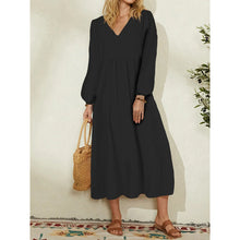 Load image into Gallery viewer, Fashion women&#39;s cotton loose Lantern Sleeve Dress