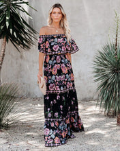 Load image into Gallery viewer, Summer New Shoulder Print Long Swing Dress