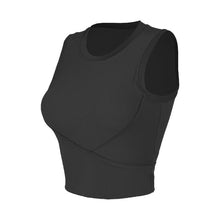 Load image into Gallery viewer, Sleeveless rib sports vest women&#39;s running fitness elastic tight-fitting yoga underwear